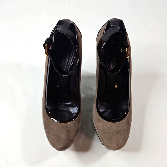 Gianmarco Lorenzi Brown Suede Platform Heels Size 37 - Picture 2 of 8